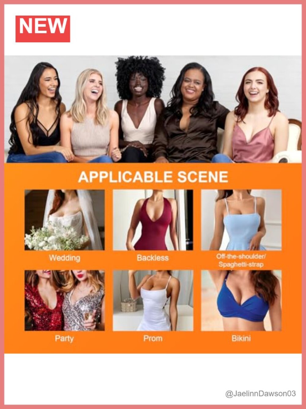 Dual-Sided Push Up Bra Inserts Waterproof Reusable Adhesive Strapless Backless View 5